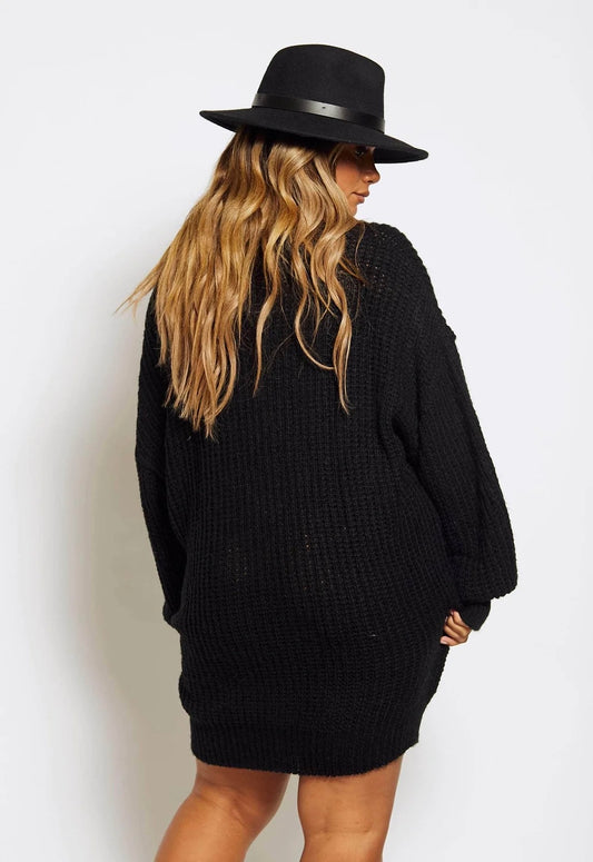 Black Oversized Jumper Dress