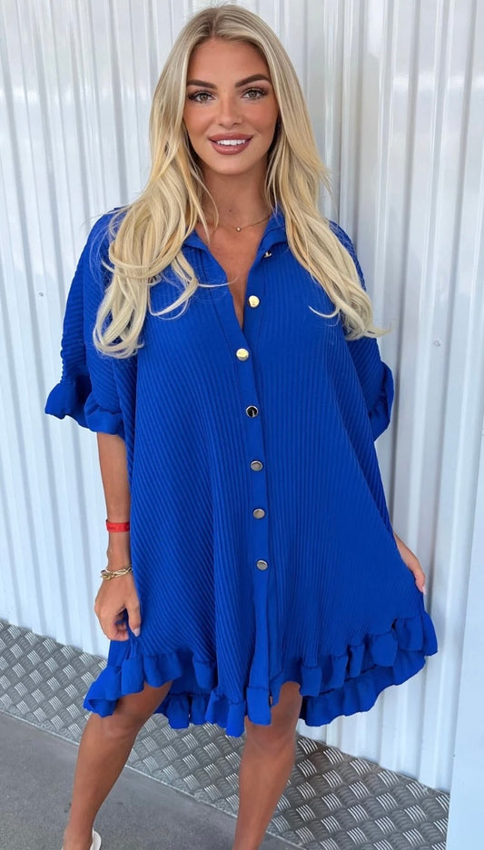 “DOLLY” Royal Blue Ribbed Dress