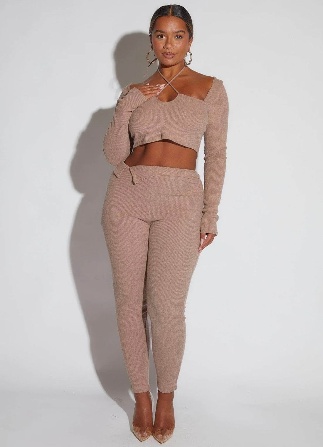 “ESPRESSO” Ribbed Loungewear/Co Ord Set