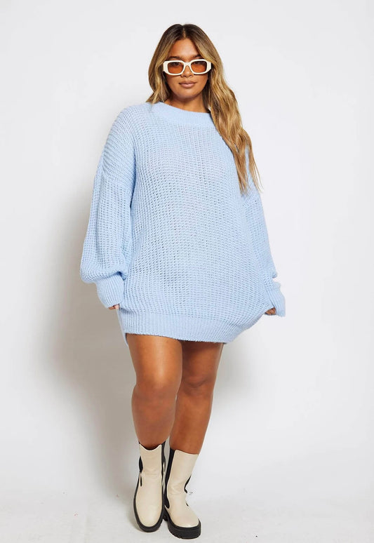 Baby Blue Oversized Jumper Dress